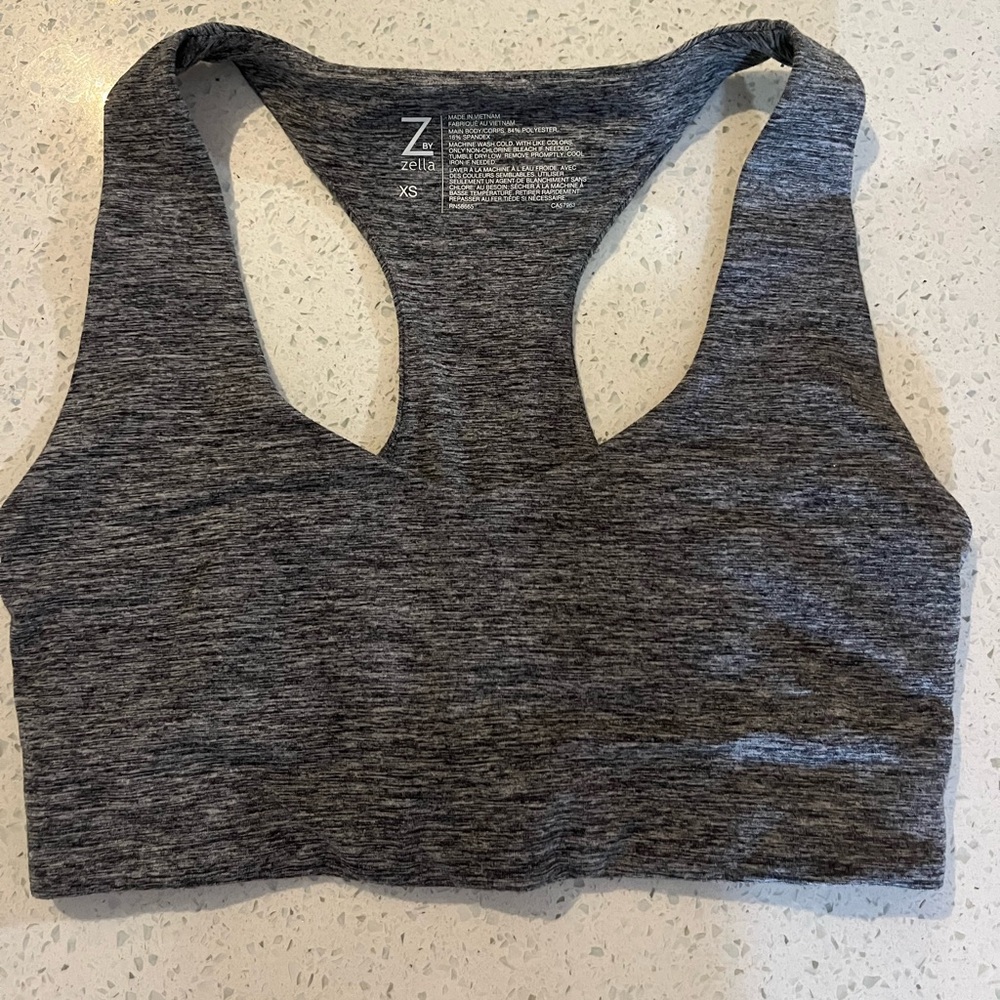 Zella Heathered Gray Racerback Sports Bra